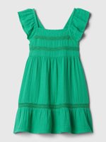 GAP Dětské mušelínové šaty Zelená