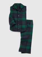 440020-00 Dětské kostkované pyžamo Zelená