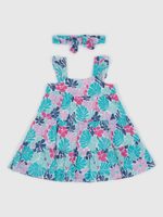 GAP 862362-00 Baby květované šaty s čelenkou Modrá