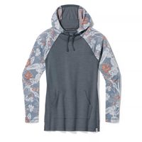 SMARTWOOL W THERMAL MERINO DRAPE NECK HOODIE, winter sky floral