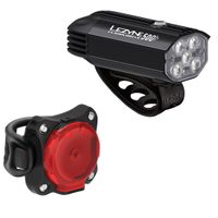 LEZYNE FUSION DRIVE 500+ / ZECTO DRIVE 200+ PAIR SATIN BLACK / BLACK