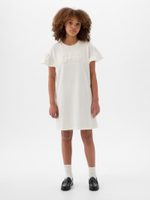 GAP Dětské mikinové šaty Bílá