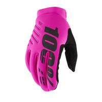 100% BRISKER Women's Gloves Neon Pink/Black