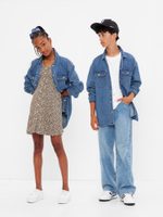 GAP 453159-00 Teen džínová oversized košile Unisex Modrá