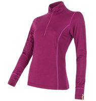 SENSOR MERINO ACTIVE women's long sleeve shirt with zipper lilla