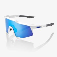 100% SPEEDCRAFT - Matte White - HiPER Blue Multilayer Mirror Lens