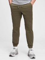 GAP 496157-01 Kalhoty slim canvas joggers GapFlex Zelená