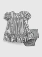GAP 828651-00 Baby saténové šaty, Šedá