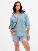 GAP 498679-00 Džínová košile oversize Modrá