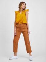 GAP 841275-04 Kalhoty khaki girlfriend high rise Žlutá