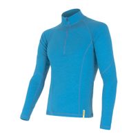 SENSOR MERINO DF men's long shirt. sleeve zipper blue