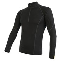 SENSOR MERINO ACTIVE men's long sleeve T-shirt stand-up zipper black