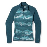 SMARTWOOL W CLASSIC THERMAL MERINO BL 1/4 ZIP twilight blue mtn scape