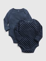 GAP 516802-00 Baby body z organické bavlny, 2 ks Tmavě modrá