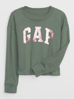 GAP 788206-02 Dětské tričko s metalickým logem Zelená