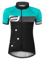 FORCE SQUARE women's neck sleeve black-turquoise