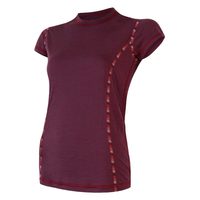 SENSOR MERINO AIR women's shirt neck sleeve dark burgundy
