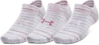 UNDER ARMOUR Essential No Show 3pk, White / Pink Elixir / Pink Elixir