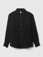GAP 876065-04 Mušelínová košile oversize Černá