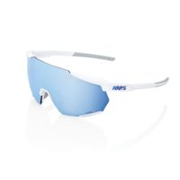 100% RACETRAP 3.0, Matte White - HiPER Blue Multilayer Mirror Lens