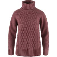 FJÄLLRÄVEN Övik Cable Knit Roller Neck W, Mesa Purple