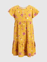 GAP 464598-00 Dětské volánové šaty floral Žlutá