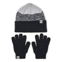 UNDER ARMOUR Girl's Beanie & Glove Combo, Black