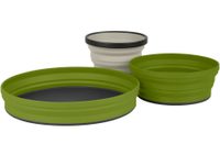 SEA TO SUMMIT X-Set: 3-Pcs (X-Mug, X Bowl, X Plate &amp; Storage Pouch), Olive/Sand