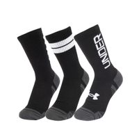 UNDER ARMOUR Perf Tech Nov 3pk Crew, Black / Black / White