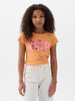 GAP 885666-00 Dětské tričko s metalickým logem Oranžová