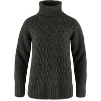 FJÄLLRÄVEN Övik Cable Knit Roller Neck W Dark Grey