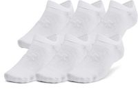 UNDER ARMOUR Essential No Show 6pk, White / White / Halo Gray