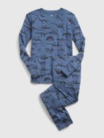 430921-00 Dětské pyžamo organic s dinosaury Modrá
