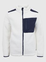 GAP 424237-02 Dětská bunda sherpa na zip Bílá