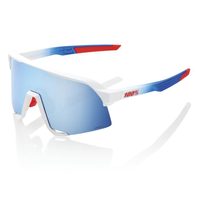 100% S3 - TotalEnergies Team Matte White / Metallic Blue - HiPER Blue Multilayer Mirror Lens