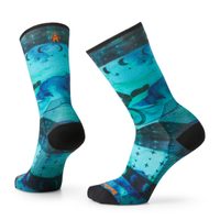 SMARTWOOL W BIKE ZERO CUSHION CELESTIAL PRINT CREW, capri