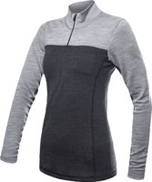 SENSOR MERINO BOLD dámské triko dl.rukáv zip anthracite/cool gray