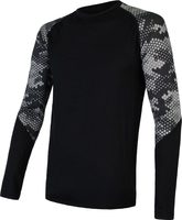 SENSOR MERINO IMPRESS men's long shirt. sleeve black/honeycomb