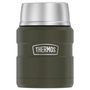 Food thermos with folding spoon and cup 470 ml military green