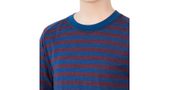 MERINO AIR SET children's long sleeve shirt + underpants blue/wine stripes