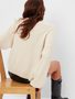 449457-01 Pletený svetr s copánkovým vzorem Béžová