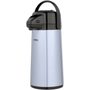 Glass thermo can with pump 1,9 l metallic grey