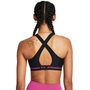 Crossback Mid Bra, Black / Black / Astro Pink