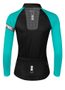 SQUARE women's long. sleeve black-turquoise