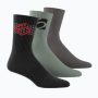 CREW SOCKS 3PACK, Black Green Charcoal