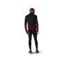 M MERINO SPORT 150 LONG SLEEVE 1/4 ZIP, tibetan red heather-black