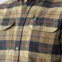 Singi Heavy Flannel Shirt M, Dark Navy-Buckwheat Brown