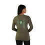 W Faded Out Ls Tee, Olive Green