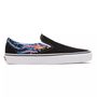 UA CLASSIC SLIP-ON (ELECTRIC FLAME), BLACK/TRUE WHITE