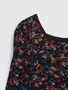 484115-00 Dětské šaty floral Lenzing™ Ecovero™ Černá